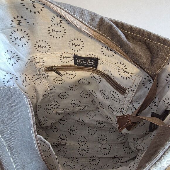 Myra Bag - Floral Canvas Leather - Crossbody Shoulder Boho Cottagecore Artisan - Picture 5 of 8